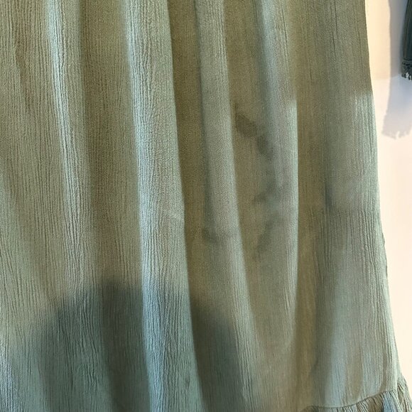 Socialite Green Bell Sleeve Tunic Dress Medium Rayon & Polyester - Picture 6 of 9